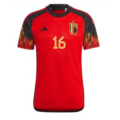 Fotballdrakt Herre Belgia Thorgan Hazard #16 Hjemmedrakt VM 2022 Kortermet